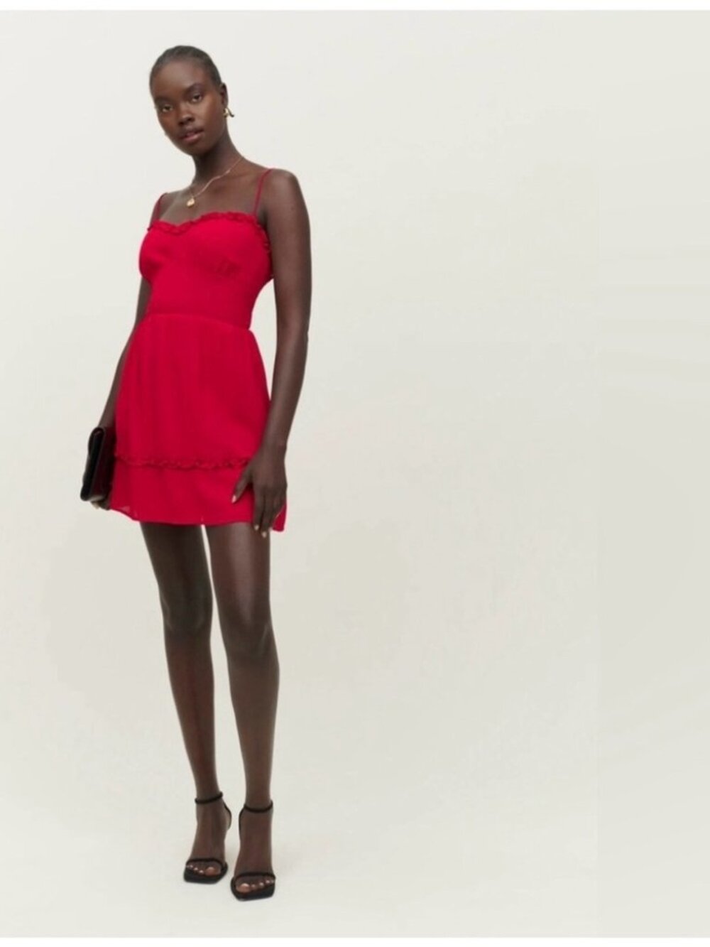 Reformation Marin Dress Mini Cherry Red - Size 0